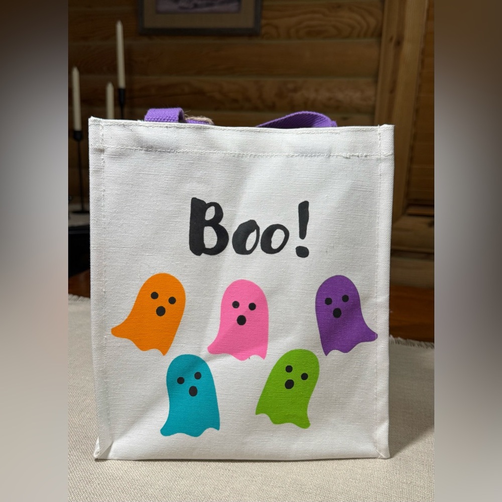 BOO! Neon GHOSTS Canvas Tote Bag